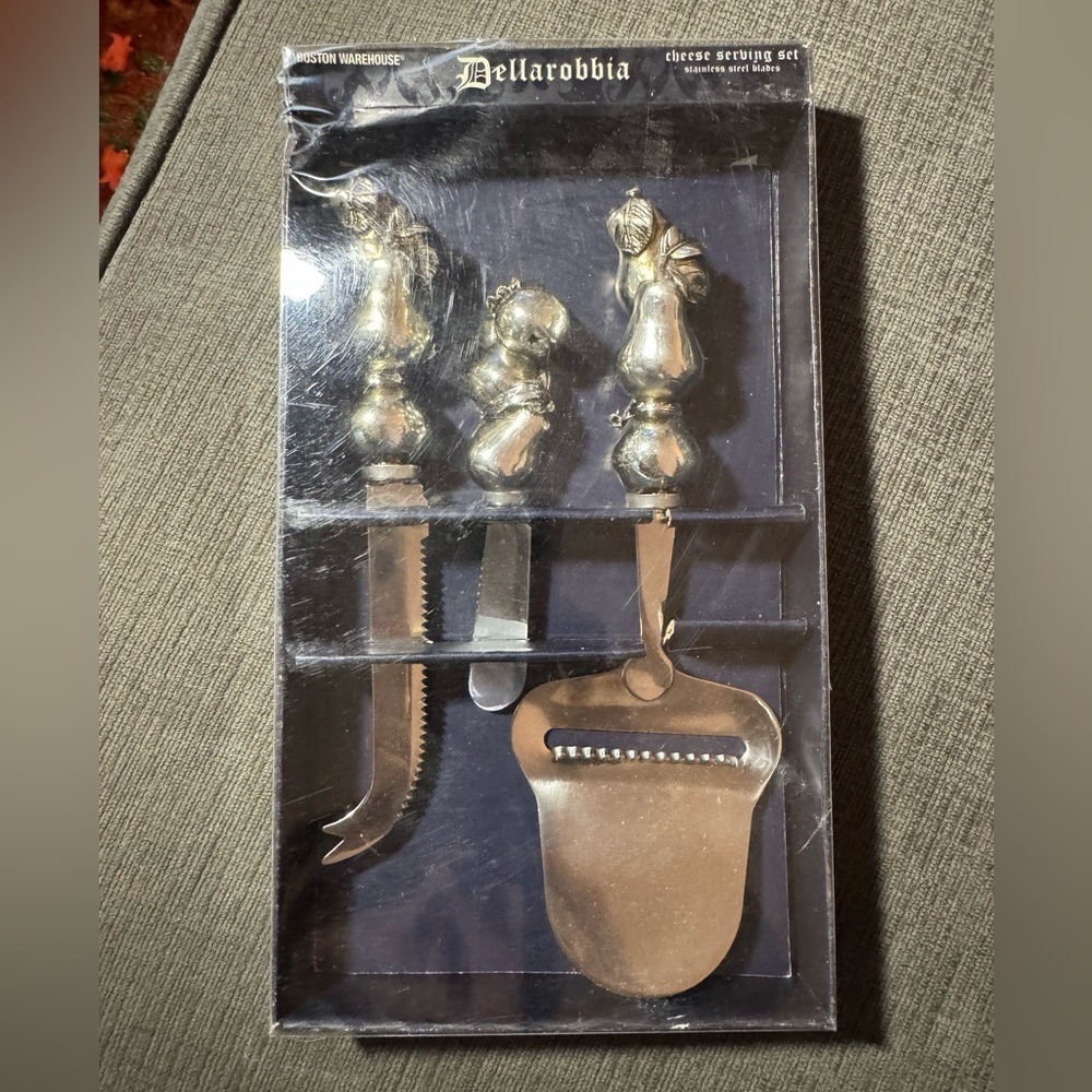 Boston Warehouse Dellarobbia 3pc Cheese Serving Set Stainless Steel